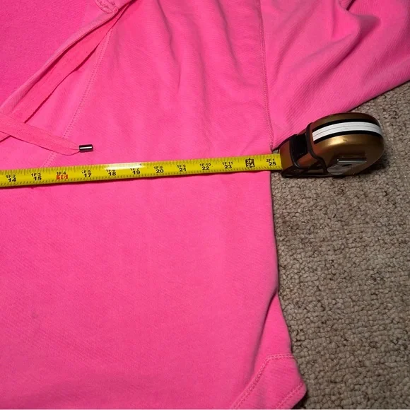 anthropologie Pilcro Warfside Hooded Sweatshirt Bright Pink Sz XL Oversized - Picture 8 of 13